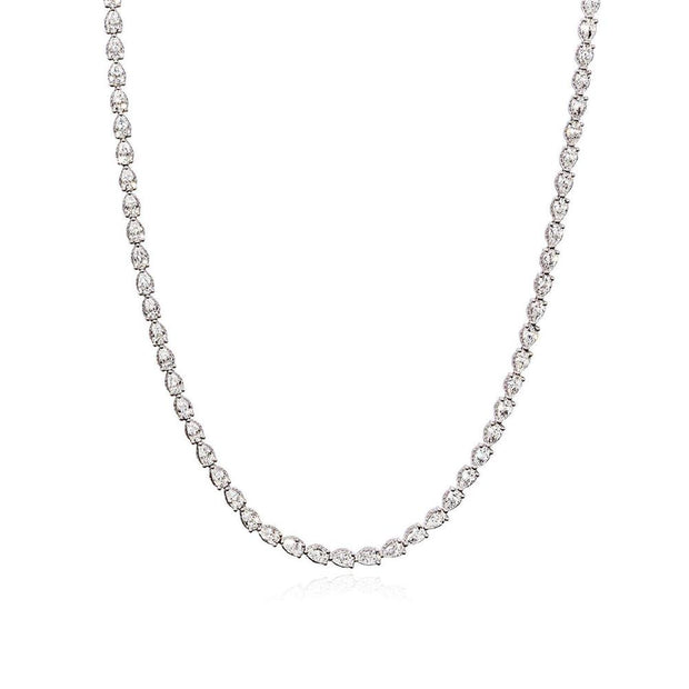 Pear Diamond Tennis Necklace
