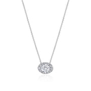 17"" Horizontal Oval Bloom Diamond Necklace