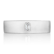 Bezel Set Diamond Wedding Band in Satin Finish