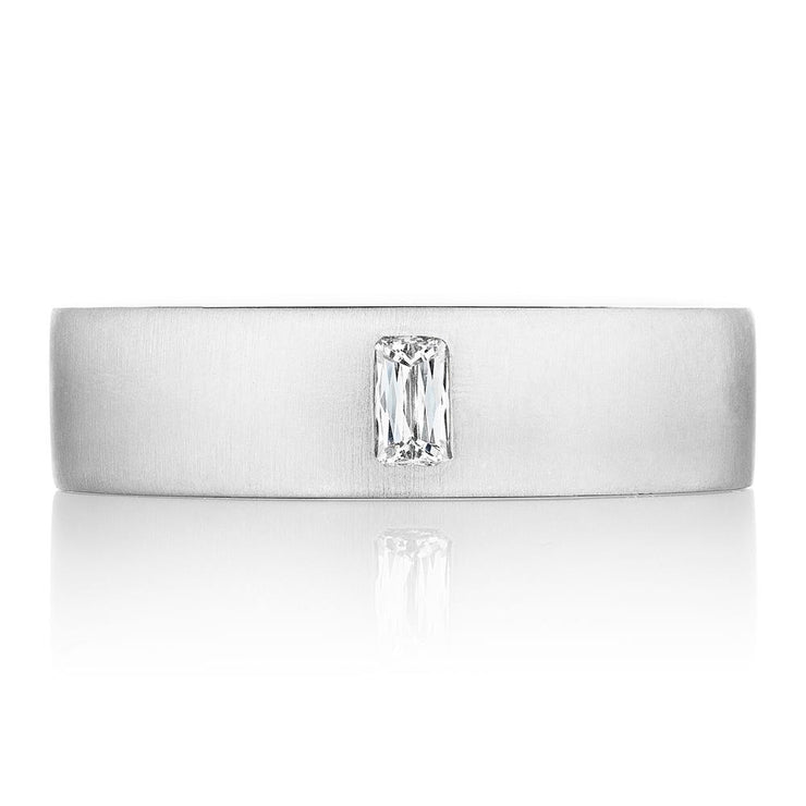 Bezel Set Diamond Wedding Band in Satin Finish