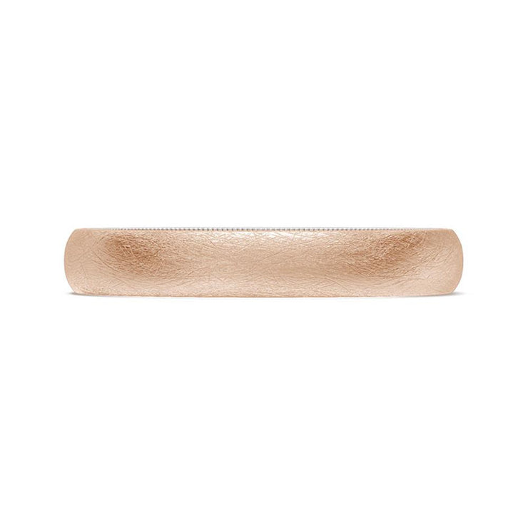 Classic Two-Tone Rounded Wedding Band in Brushed Finish