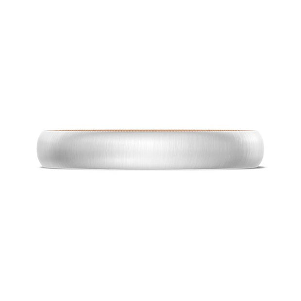 Classic Two-Tone Rounded Wedding Band in Satin Finish