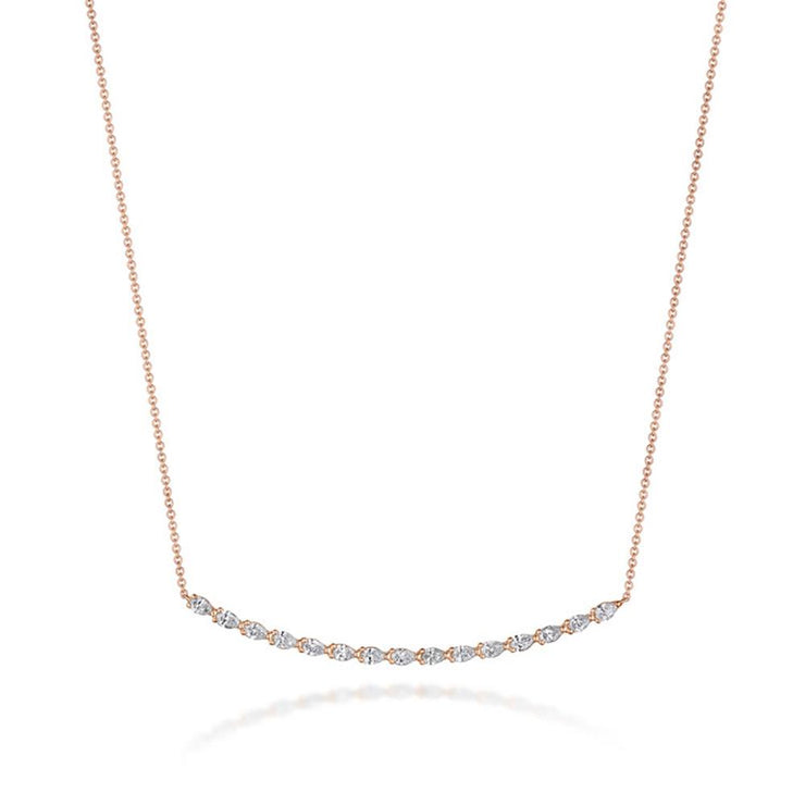 Pear Diamond Necklace in 18k Rose Gold