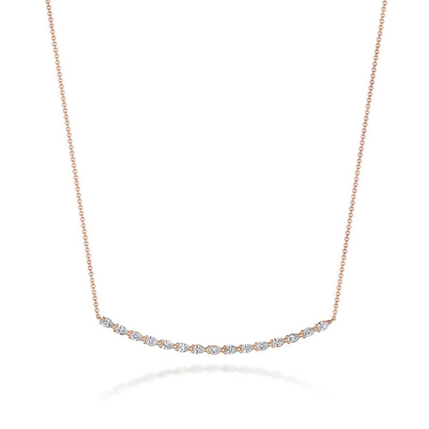 Pear Diamond Necklace in 18k Rose Gold