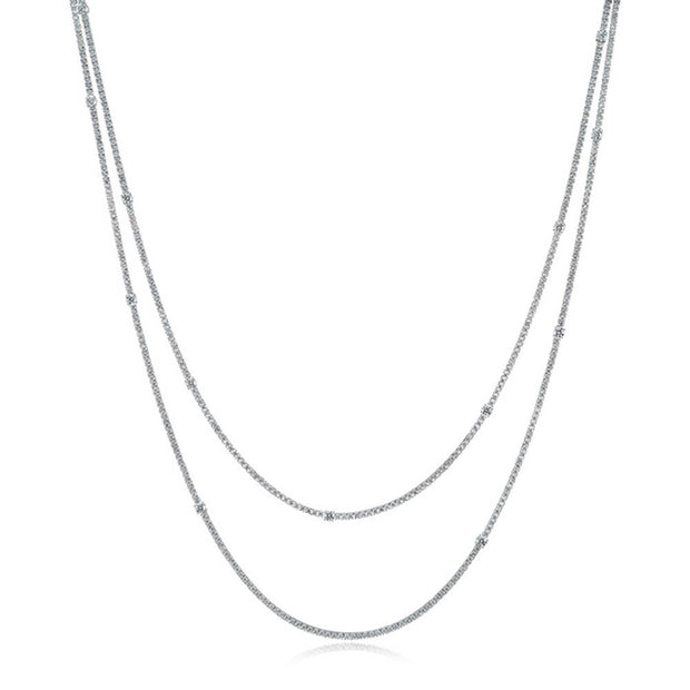 Double Row Station Necklace 12.50ctw approx.