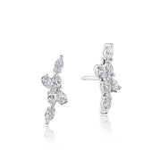 Pear Diamond Earrings in 18k White Gold