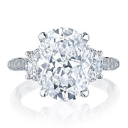 Oval 3-Stone Engagement Ring