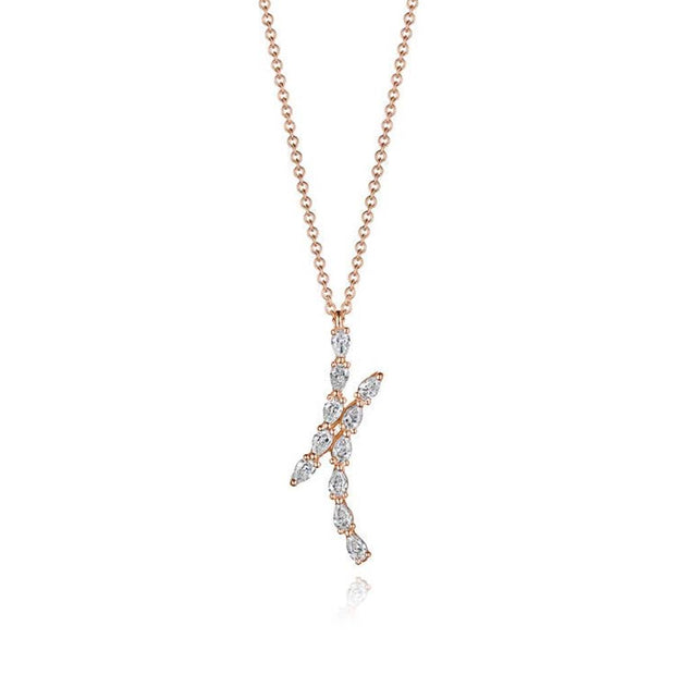 Pear Diamond Pendant in 18k Rose Gold