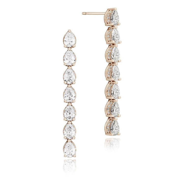 Pear Diamond Drop Earrings