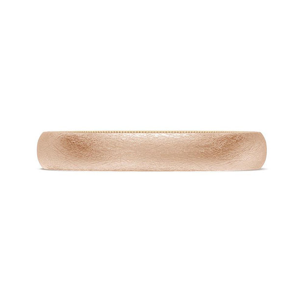 Classic Two-Tone Rounded Wedding Band in Brushed Finish