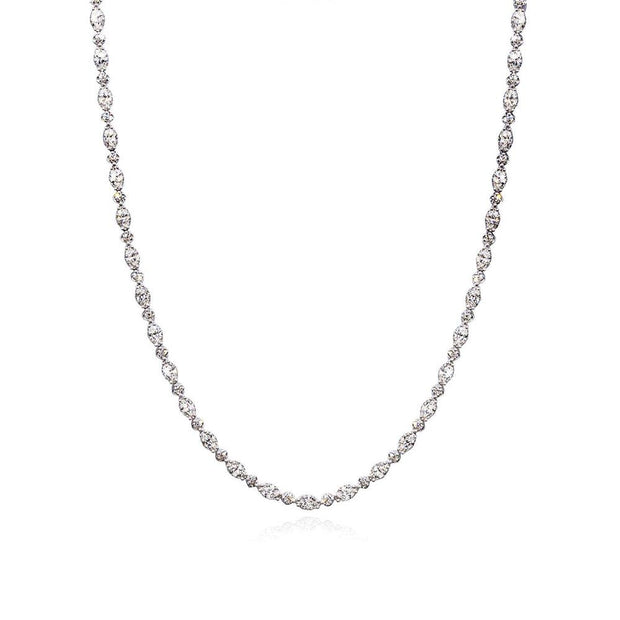 Mixed Diamond Tennis Necklace
