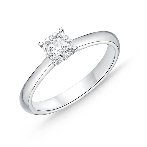 Bouquet Solitaire Engagement Ring .16ctw approx. (.10 center