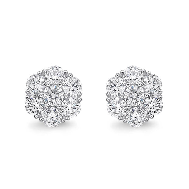 Floral Diamond Studs 1.50ctw approx.