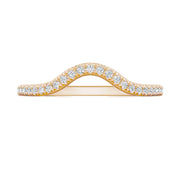 French Pavé Diamond Contour Wedding Band