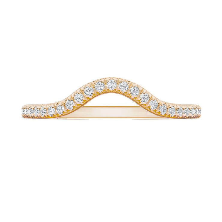 French Pavé Diamond Contour Wedding Band