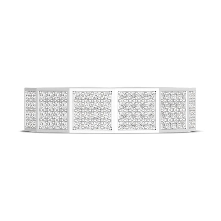 Diamond Faceted - Full Coverage Wedding Band in High Polish  - 6mm
