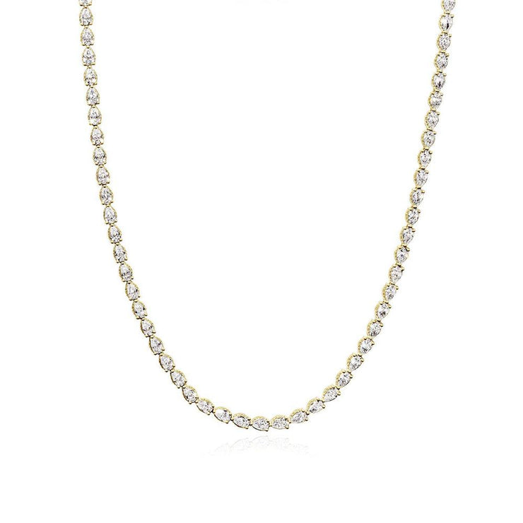 Pear Diamond Tennis Necklace