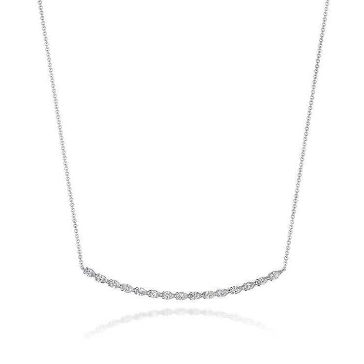 Pear Diamond Necklace in 18k White Gold