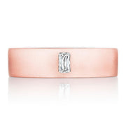 Bezel Set Diamond Wedding Band in Satin Finish
