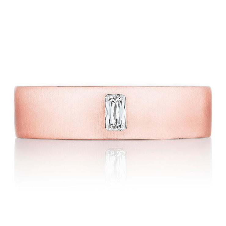 Bezel Set Diamond Wedding Band in Satin Finish
