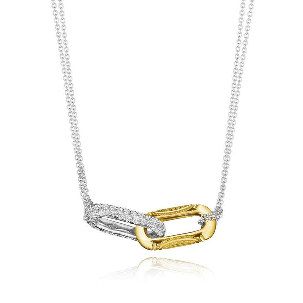 Double Link Pendant, Diamond Two-Tone