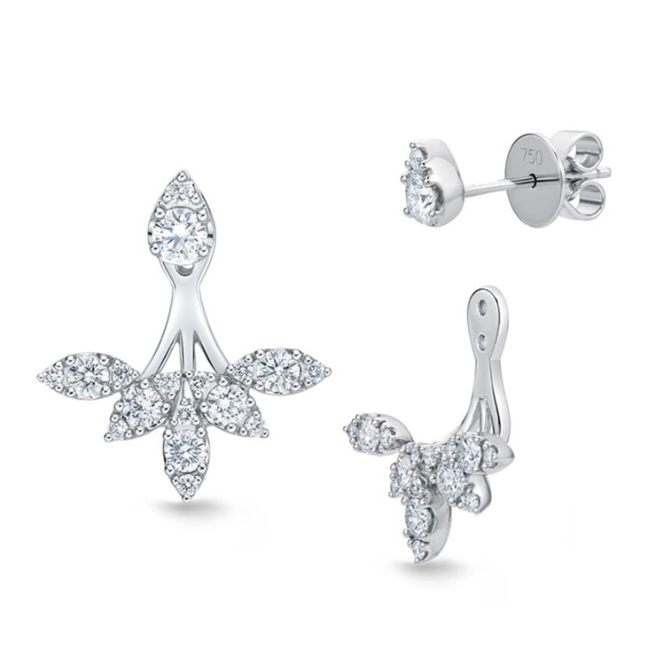 Vintage Petal Jackets with Diamond Stud 1ctw approx.