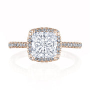 Princess with Cushion Bloom Engagement Ring