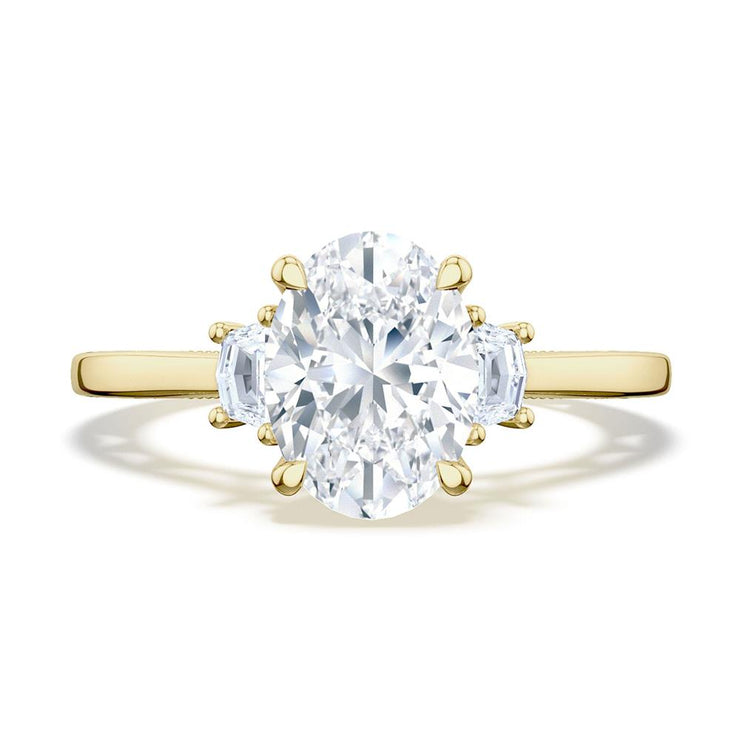 Oval 3-Stone Engagement Ring