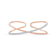 Open Flex Crisscross Diamond Bangle .75ctw approx.