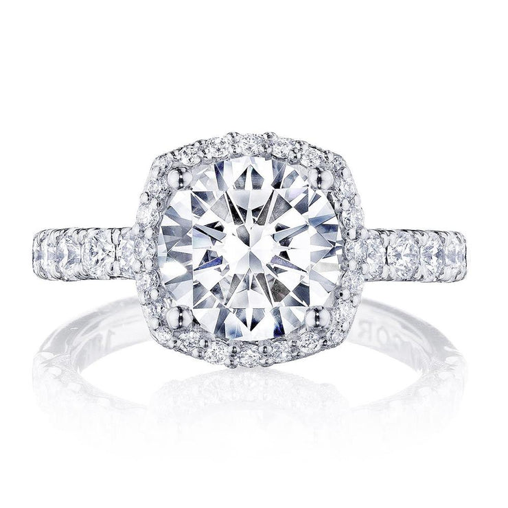 Round with Cushion Bloom Engagement Ring