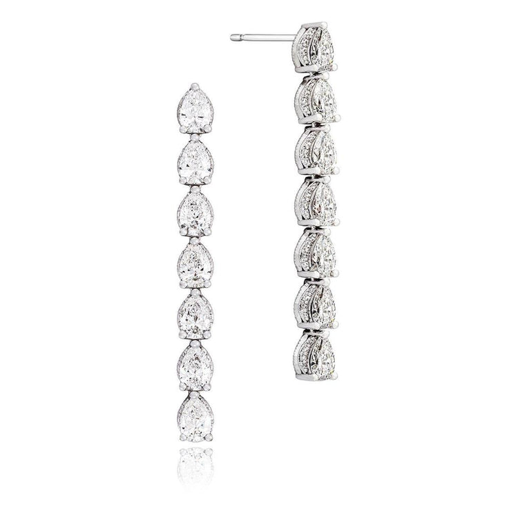 Pear Diamond Drop Earrings