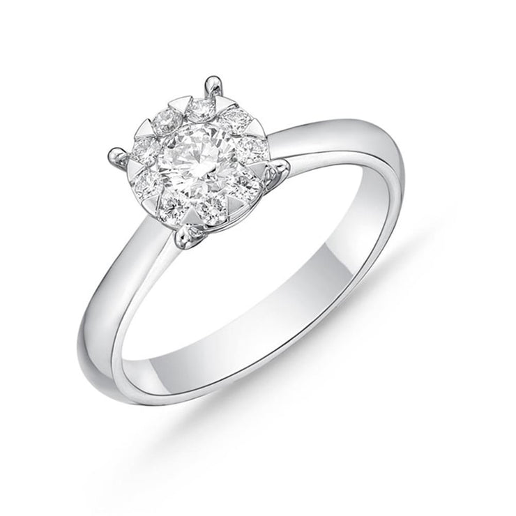 Bouquet Solitaire Engagement Ring .47ctw approx. (.30 center