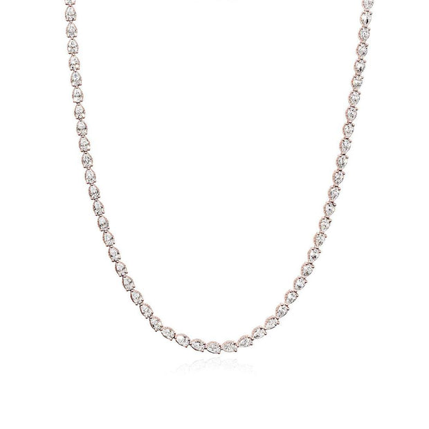 Pear Diamond Tennis Necklace