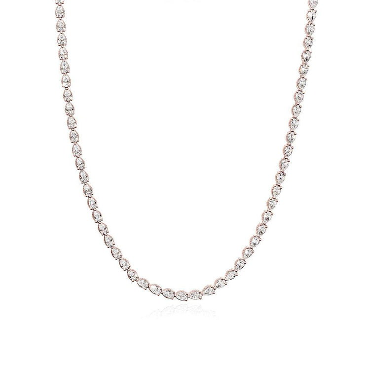 Pear Diamond Tennis Necklace