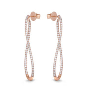 Shared Prong Twist Hoops 2ctw approx.