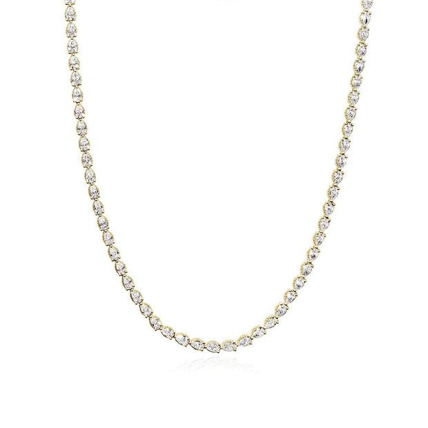 Pear Diamond Tennis Necklace