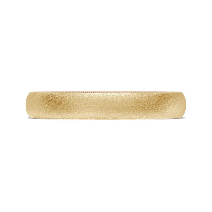 Classic Two-Tone Rounded Wedding Band in Brushed Finish