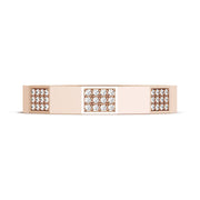 Diamond Faceted - Partial Coverage Wedding Band in High Polish  - 4mm