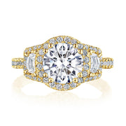 Round 3-Stone Engagement Ring