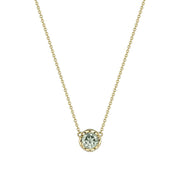 Petite Crescent Station Necklace featuring Prasiloite