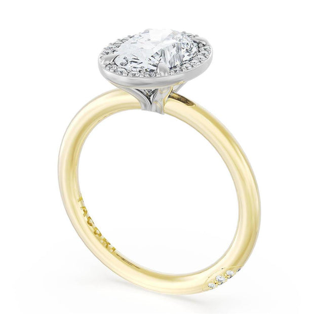 Oval Bloom Two-Tone Engagement Ring
