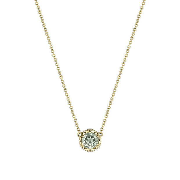 Petite Crescent Station Necklace featuring Prasiloite