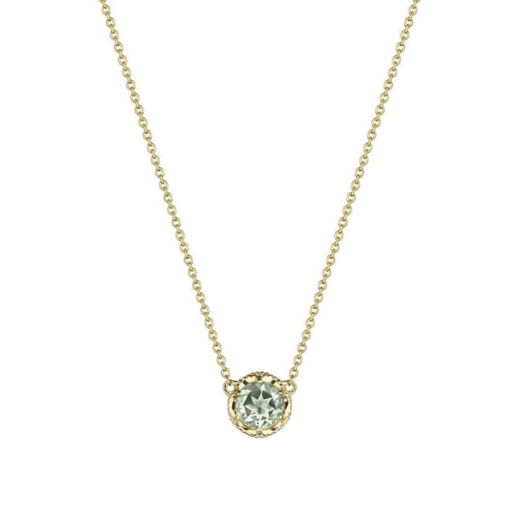 Petite Crescent Station Necklace featuring Prasiloite