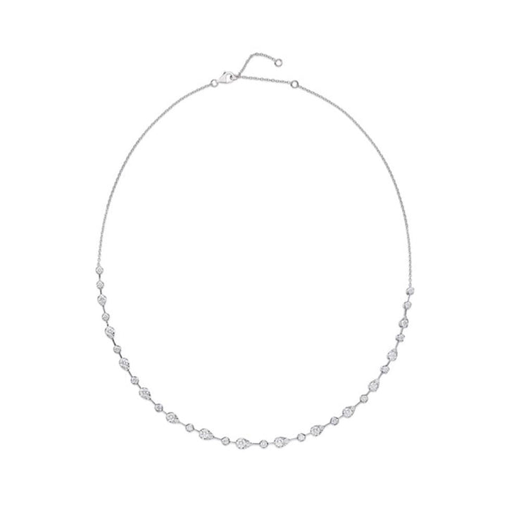 Vintage Petal Diamond Line Necklace 2.90ctw approx.