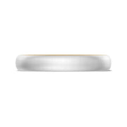 Classic Two-Tone Rounded Wedding Band in Satin Finish