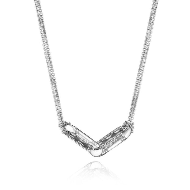 Silver Large Double Link Pendant