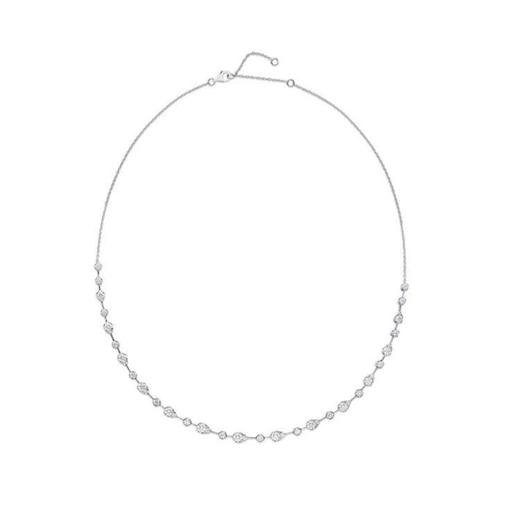 Vintage Petal Diamond Line Necklace 2.90ctw approx.