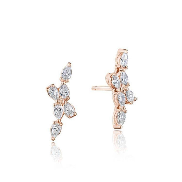 Pear Diamond Earrings in 18k Rose Gold