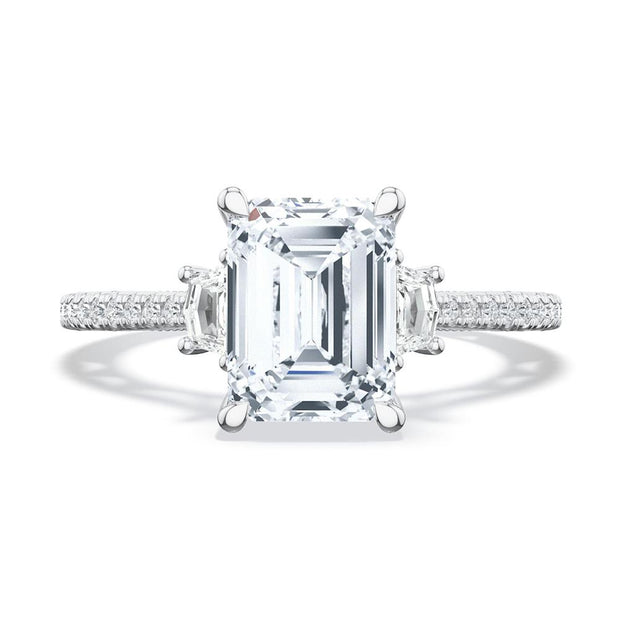 Emerald 3-Stone Engagement Ring