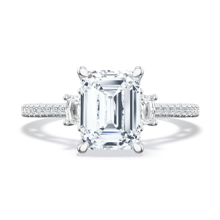 Emerald 3-Stone Engagement Ring